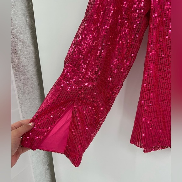 Amy Lynn Plunge Neck Sequin Blazer Size Large - Picture 11 of 14